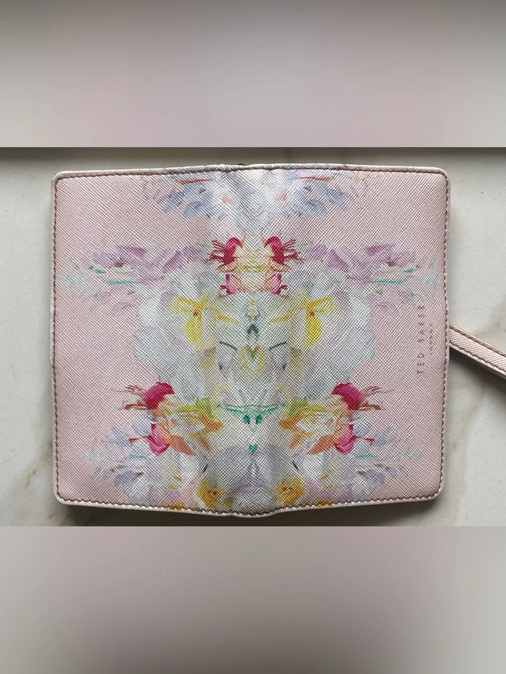 Ted Baker London Hanging Garden Floral Crosshatch Bifold Leather Wallet